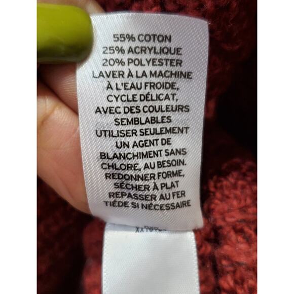 BP. Women's Red Cotton Long Sleeve Mock Neck Pullover Knit Sweater Size 2XS - Picture 10 of 12